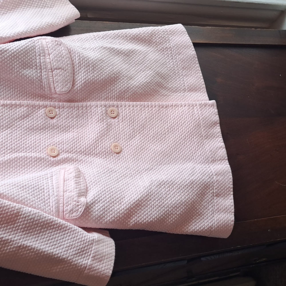 Janie and Jack girls size 2T-3T sift pink texured spring coat w floral lining - Picture 5 of 6